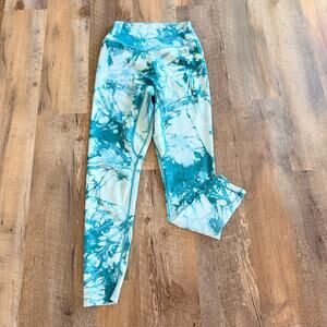Balance Athletica Marble Tie Dye Leggings M Teal High Rise 25”